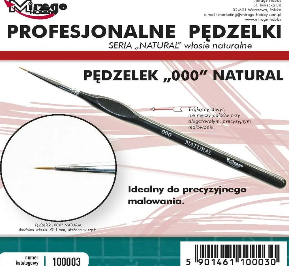 Mirage Hobby: Pędzel Natural nr 3/0 (włosie naturalne)