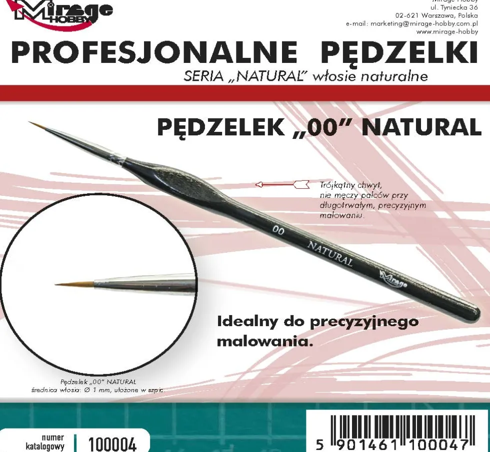 Mirage Hobby: Pędzel Natural "2/0" (włosie naturalne)