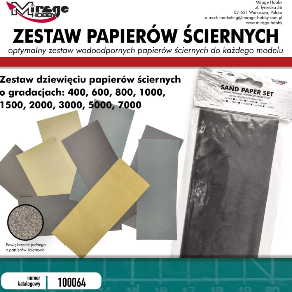 Mirage Hobby: Zestaw papierów ściernych