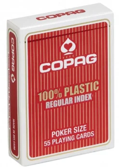 Plastikowe karty do gry: Copag Regular Index - czerwone