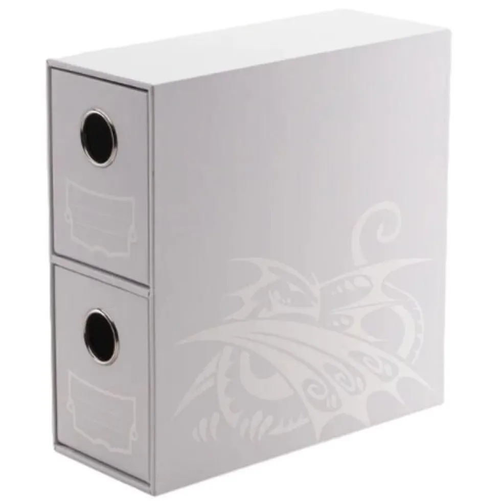 Pudełko Dragon Shield Fortress 2-Card Drawers Vertical - Białe