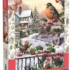 Puzzle 1000 Christmas Collection: Robin and Holly Bushes