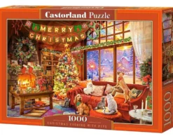 Puzzle 1000 Christmas Evening With Pets