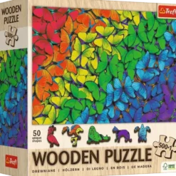 Puzzle drewniane 500+1 - Tęczowe motyle