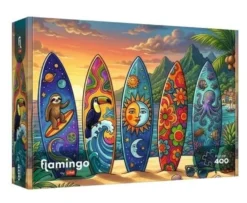 Puzzle 400 Flamingo - Letnia przygoda na fali