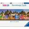 Puzzle 1000 Panorama Night Glow on Ocean Drive