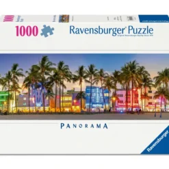 Puzzle 1000 Panorama Night Glow on Ocean Drive
