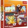 Puzzle 4w1 Odważny Król Lew