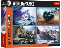 Puzzle 4x250 World of Tanks: Wielka bitwa czołgów