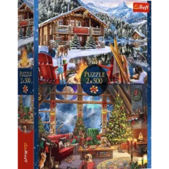 Puzzle 2x500 XMAS Święta w górach