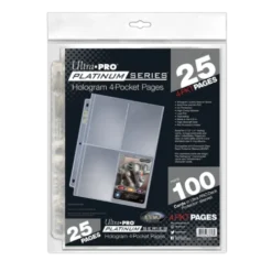 Strona do klasera/segregatora: Ultra-Pro Platinum Series - 4 kieszenie na karty Jumbo (89x127 mm) - 25 sztuk