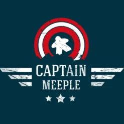 T-shirt: Captain Meeple navy - damski L