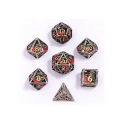 Zestaw kości: Dragon's Hymn Hollow Metal - Ancient Silver