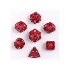 Zestaw kości: Hollow Rose Polyhedral Metal - Red