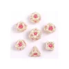 Zestaw kości: Hollow Rose Polyhedral Metal - Matt Silver w/Pink