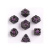 Zestaw kości: Hollow Rose Polyhedral Metal - Gunmetal w/Purple