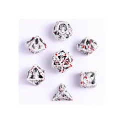 Zestaw kości: Skull's Grin Hollow Metal - White w/Blood Splatters