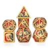 Zestaw kości: Solid Metal Dragon - Gold with Red/Black
