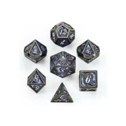 Zestaw kości: Solid Metal Dragon - Gunmetal w/Purple