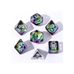 Zestaw kości: Wyrmforged Rollers Rounded Edge Resin Dragon's Eye - Chromatic